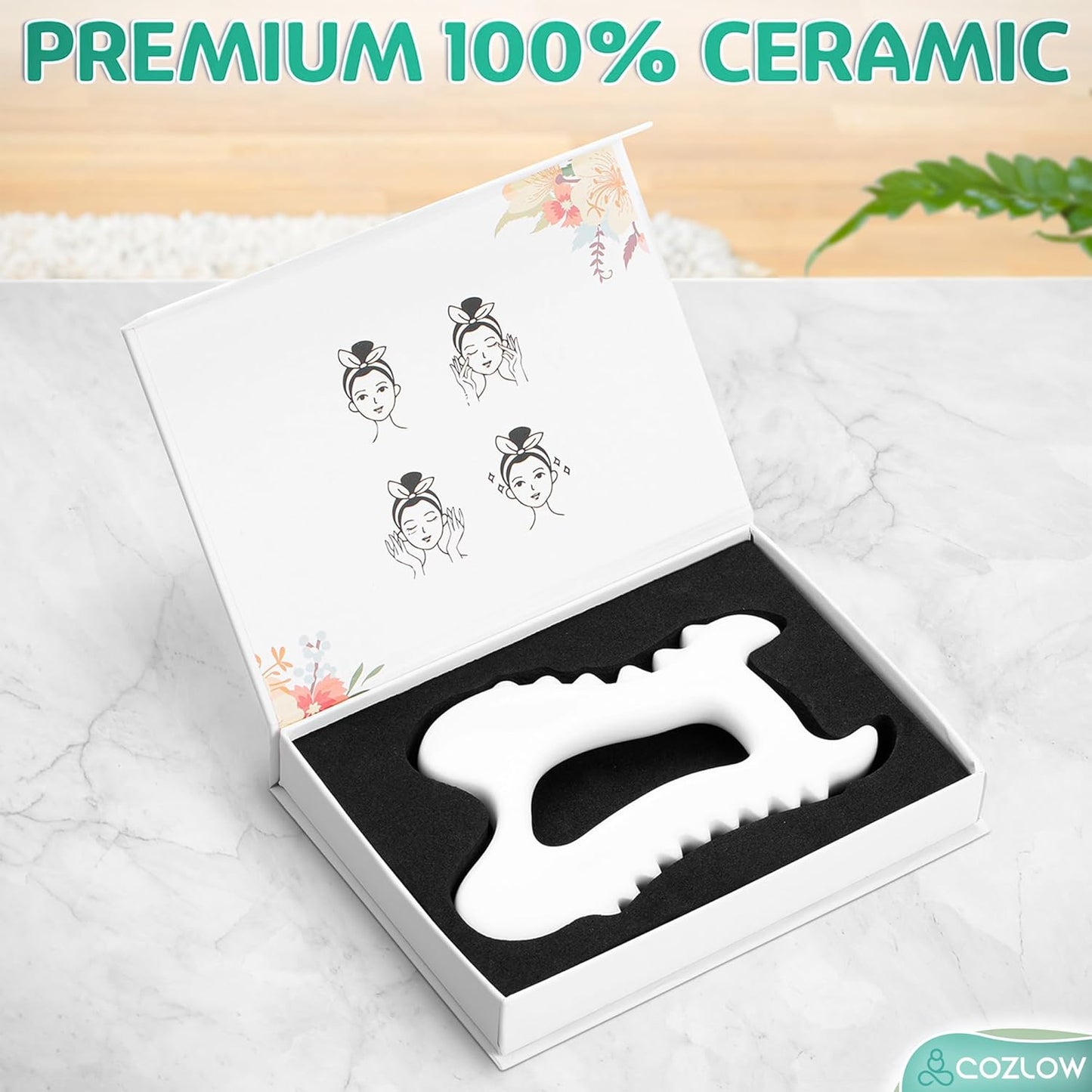 Ceramic Gua Sha Massage Tool for Face & Body