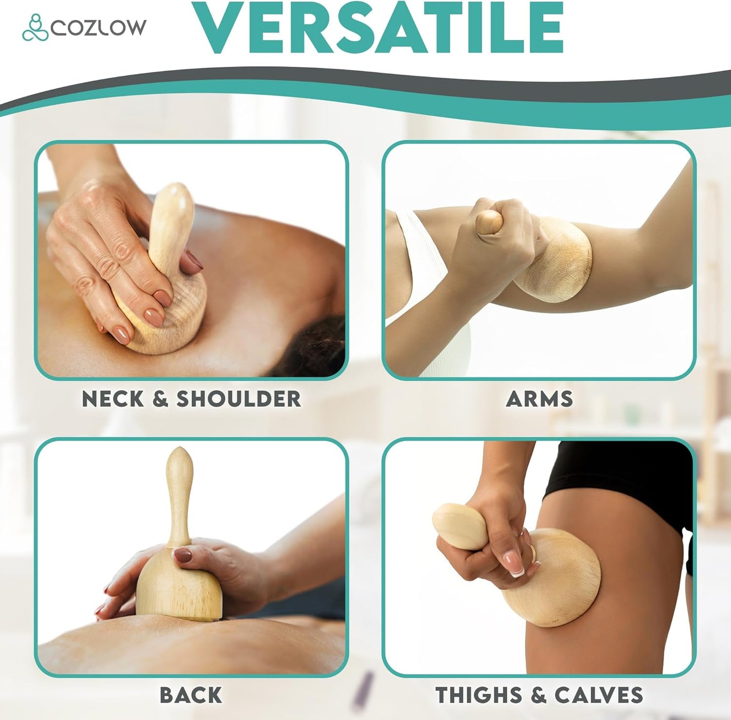 Wood Therapy Massage Cup w/ Roller