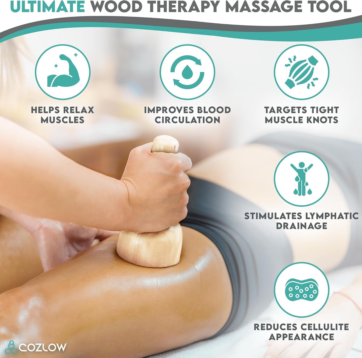 Wood Therapy Massage Cup w/ Roller