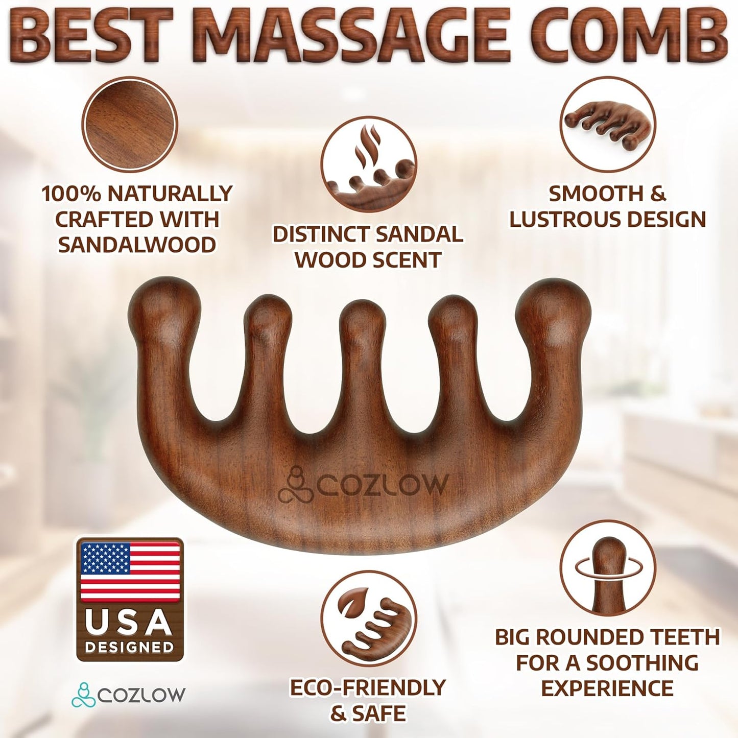 Premium Wooden Massage Comb for Neck & Shoulder