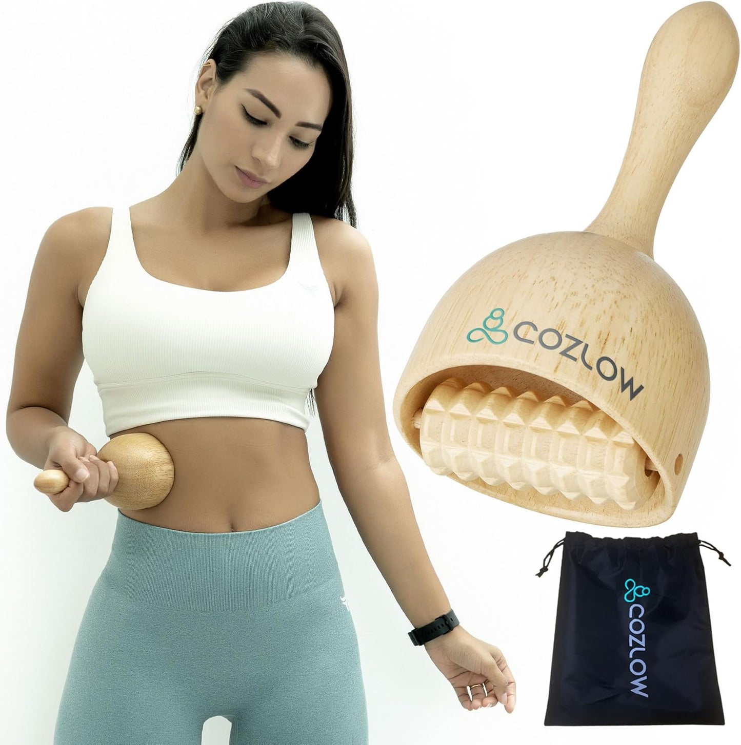 Wood Therapy Massage Cup w/ Roller