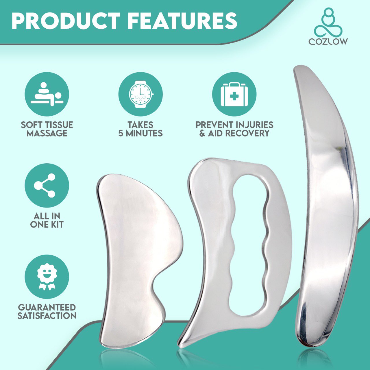 3 in 1 Muscle Scraper Set