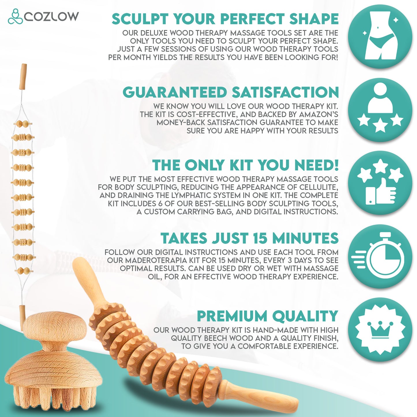 Cozlow™ 6 in 1 Complete Maderoterapia Kit